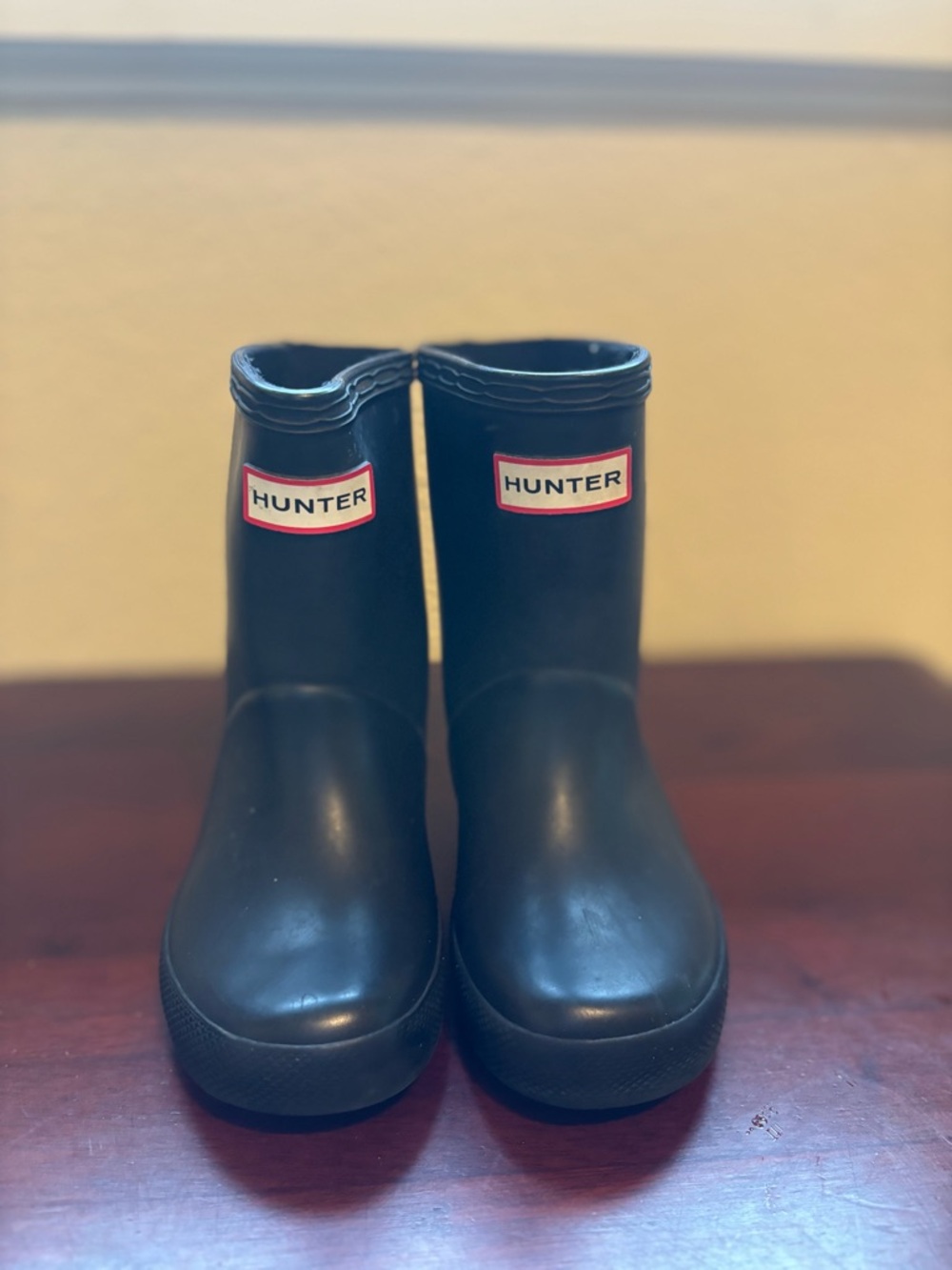 Kids Hunter Black Rubber Rain Boots